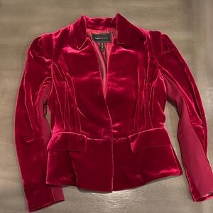 BCBG Maxazria Small Velvet Burgundy Blazer